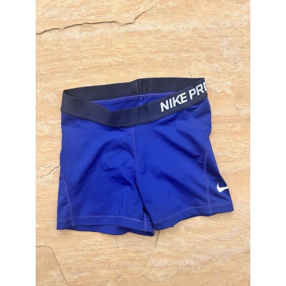 Nike Pro Shorts Womens Small Blue With Black - Picture 1 of 3